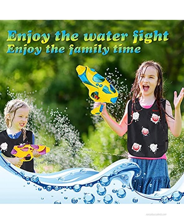 Water Guns & Water Activated Vests 2 Pack Super Squirt Guns & Target Vests Summer Backyard Water Toy for Kids Water Battle Guns Toy Outdoor Play Fun Toy for Boys Girls