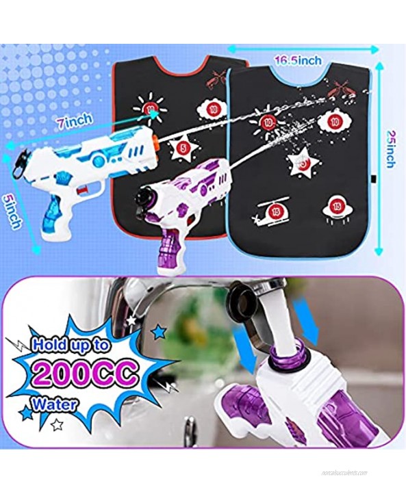 Water Guns & Water Activated Vests 2 Pack Super Water Blaster Soaker Squirt Guns & Target Vests Summer Backyard Water Toy for Kids Water Battle Guns Toy Outdoor Play Fun Toy for Boys Girls
