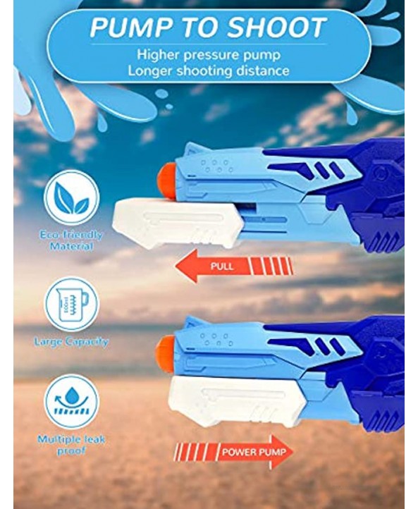 Water Guns for Kids 2 Pack Squirt Guns Super Water Soaker Blasters Long Range 600CC Water Gun Beach Swimming Pool Water Party Fighting Play Toys for Boys and Girls Adults