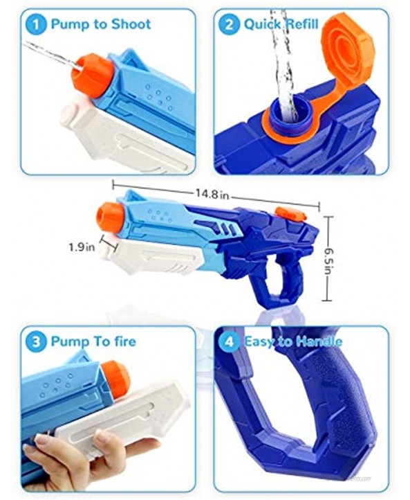 Water Guns for Kids 2 Pack Squirt Guns Super Water Soaker Blasters Long Range 600CC Water Gun Beach Swimming Pool Water Party Fighting Play Toys for Boys and Girls Adults