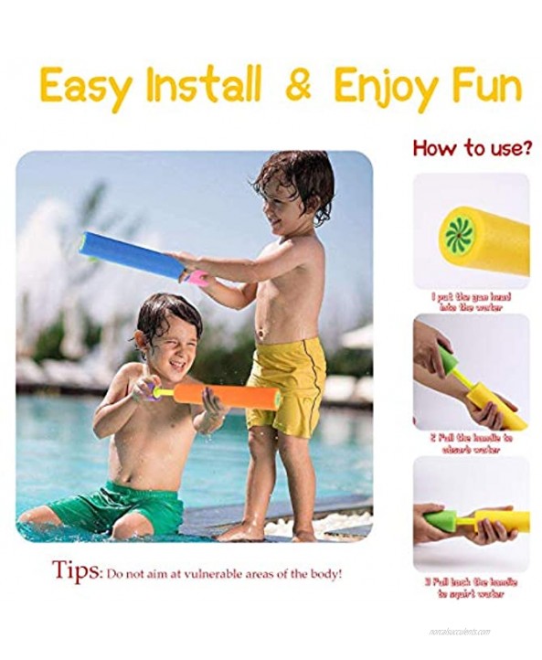WELLVO Water Gun for Kids 5 Pack Water Blaster Foam Squirt Gun Set Pool Shooter Toys for Kids Swimming Pool Outdoor Beach Party Sand Play Game Toys