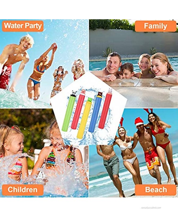 WELLVO Water Gun for Kids 5 Pack Water Blaster Foam Squirt Gun Set Pool Shooter Toys for Kids Swimming Pool Outdoor Beach Party Sand Play Game Toys