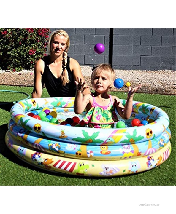 2 Pack 45'' Ocean & Beach Inflatable Kiddie Pool Set Family Swimming Pool Blow Up Pool Pit Ball Pool Water Pool for Kids Toddler Indoor Outdoor Summer Fun