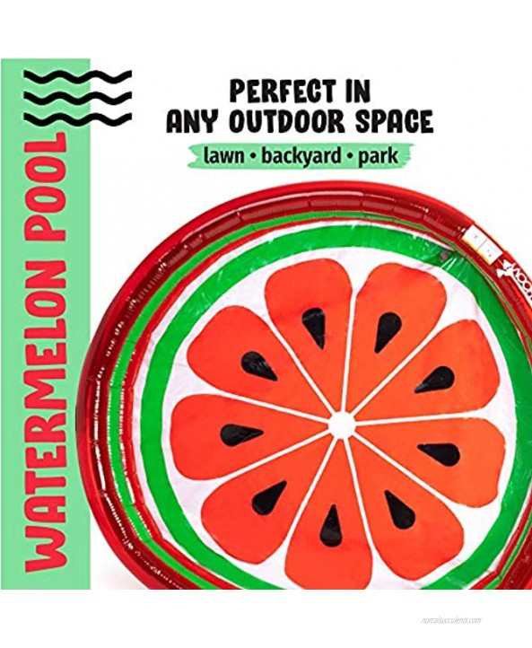 3-Ring Pool Watermelon Style | Kids Outdoor Inflatable Games | Blow Up Pool for Adults Toddlers & Babies | Summer Indoor & Outdoor Play Set | Swimming Toys for Kids | Portable Party Float