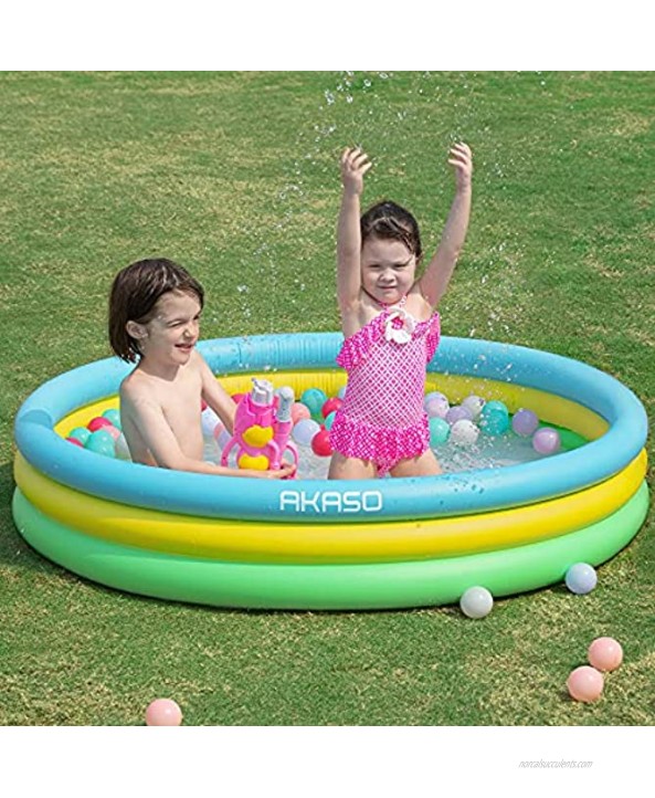 AKASO Kiddie Pools 59'' x 13'' Inflatable Swimming Pools For Boys Girls Toddlers Easy Set Up Inflatable Baby Ball Pit Pool for Ages 2+ Garden Backyard Outdoor Summer Water Party