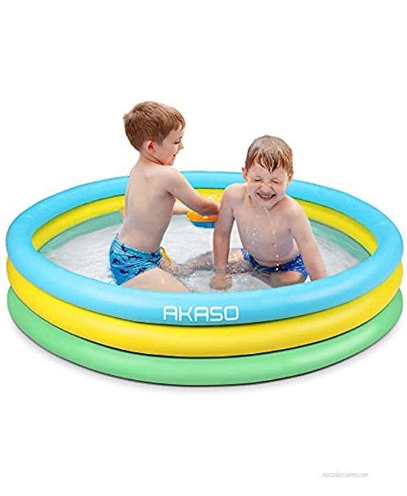 AKASO Kiddie Pools 59'' x 13'' Inflatable Swimming Pools For Boys Girls Toddlers Easy Set Up Inflatable Baby Ball Pit Pool for Ages 2+ Garden Backyard Outdoor Summer Water Party
