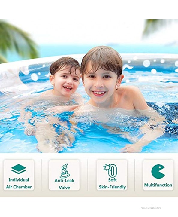 amocane Family Inflatable Swimming Pool Included Pump 79x59x20in Suitable for Babies Children Adults Large Inflatable Lounge Backyard Garden Simple Swimming Pool for 1-3 Kids