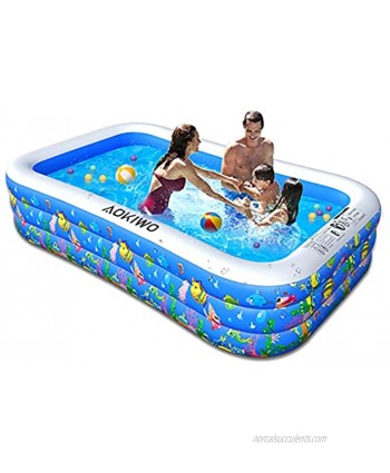AOKIWO Family Swimming Pool 121" X 71" X 21" Full-Sized Inflatable Lounge Pool Kiddie Pool for Kids Adults Infant Garden Backyard Outdoor Swim Center Water Party…