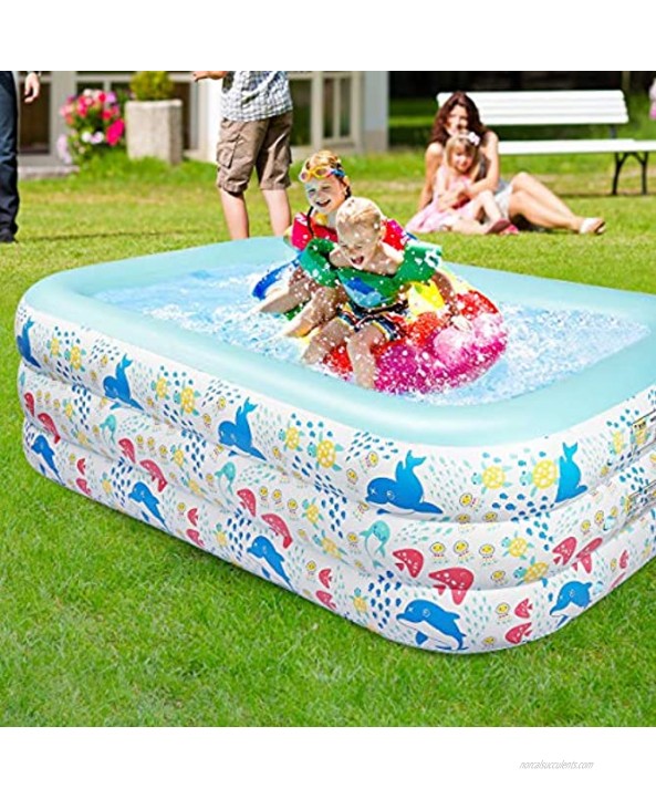 AONESY Inflatable Swimming Pool for Kids 59 x 43 x 23 Kids Pool Kiddie Pool Above Ground Backyard Garden Outdoor Indoor for Age 3+ Kids Adults