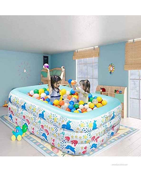 AONESY Inflatable Swimming Pool for Kids 59 x 43 x 23 Kids Pool Kiddie Pool Above Ground Backyard Garden Outdoor Indoor for Age 3+ Kids Adults