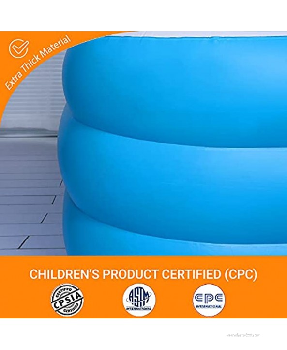 AsterOutdoor Inflatable Swimming Pool 120x 73x 24 Thickened Full-Sized Above Ground Kiddle Family Lounge Pool for Adult Kids Toddlers Blow Up for Backyard Garden Party Blue
