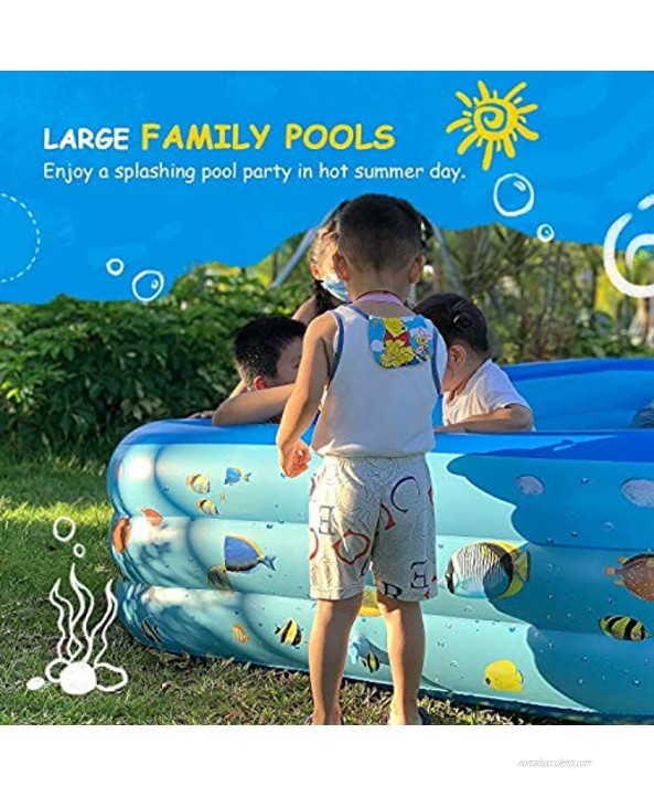 Bestrip Swimming Pool Inflatable Pool 118 X 67 X 22 Above Ground Rectangular Inflatable Swimming Pools Summer Water Party Gift Toddler Kids Adults Family Outdoor Backyard Garden Age 3+