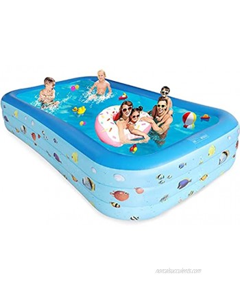 Bestrip Swimming Pool Inflatable Pool 118" X 67" X 22" Above Ground Rectangular Inflatable Swimming Pools Summer Water Party Gift Toddler Kids Adults Family Outdoor Backyard Garden Age 3+