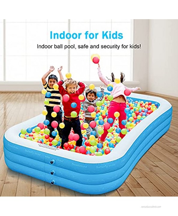 Biange Inflatable Swimming Pool 120 X 72 X 22 Blow Up Pool Inflatable Kiddie Pool Adult Family Kids Pool for Backyard