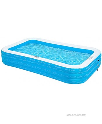 Biange Inflatable Swimming Pool 120" X 72" X 22" Blow Up Pool Inflatable Kiddie Pool Adult Family Kids Pool for Backyard