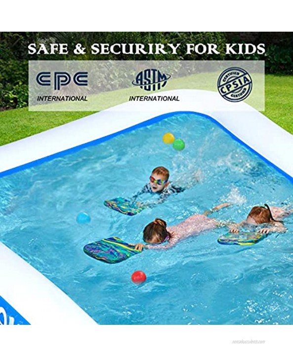 COMMOUDS X-Large Inflatable Swimming Pool 130”X72”X22” Full-Sized Blow up Family Pool for Kids Baby Children Adults Large Durable inflated Swimming Pool