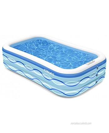 COOYES Inflatable Pool Swimming Pool for Kids 118" X 72" X 20" Full-Sized Inflatable Kiddie Pool for Outdoor Garden Summer Water Party