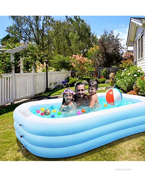 Decorlife Durable Inflatable Pool Swimming Pool for 2 Adults and 2 Kids Blow Up Pool for Backyard 82 x 59 x 22