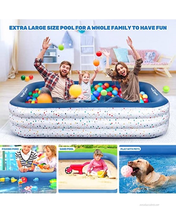 EagleStone ES15 Inflatable Swimming Outdoor Pool for Adult 120 72 21 Full-Sized Family Kid Kiddie Backyard Pool Easy Set & Durable Large Blow Up Swimming Pool for Indoor Garden Summer Water Party