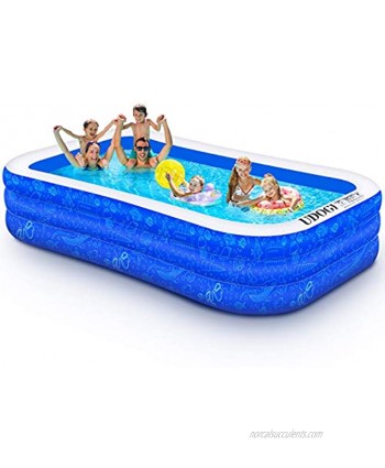 Family Inflatable Swimming Pool 118" X 72" X 22" Full-Sized Inflatable Kiddie Pool Thick Wear-Resistant Lounge Pools Above Ground for Baby Kids Adults Toddlers Outdoor Garden Backyard