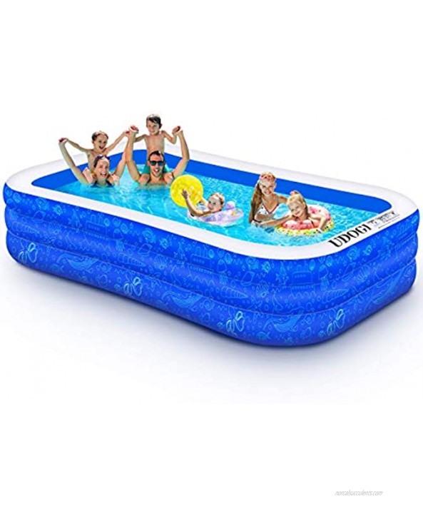 Family Inflatable Swimming Pool 118 X 72 X 22 Full-Sized Inflatable Kiddie Pool Thick Wear-Resistant Lounge Pools Above Ground for Baby Kids Adults Toddlers Outdoor Garden Backyard