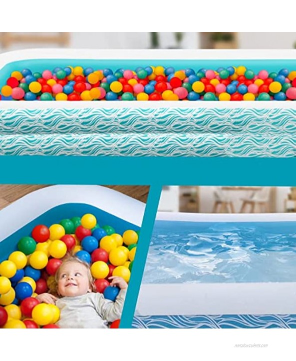 Family Inflatable Swimming Pool 118 X 72 X 22 Full-Sized Inflatable Lounge Pool for Kiddie Kids Adult Toddlers for Ages 3+ Outdoor Garden Backyard Blow up Pool
