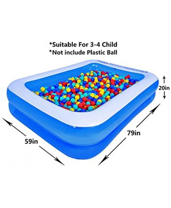 Family Inflatable Swimming Pool Included Pump Amocane 79x59x20in  Suitable for Babies Children Adults Large Inflatable Lounge Backyard Garden Simple Swimming Pool for 1-3 Kids