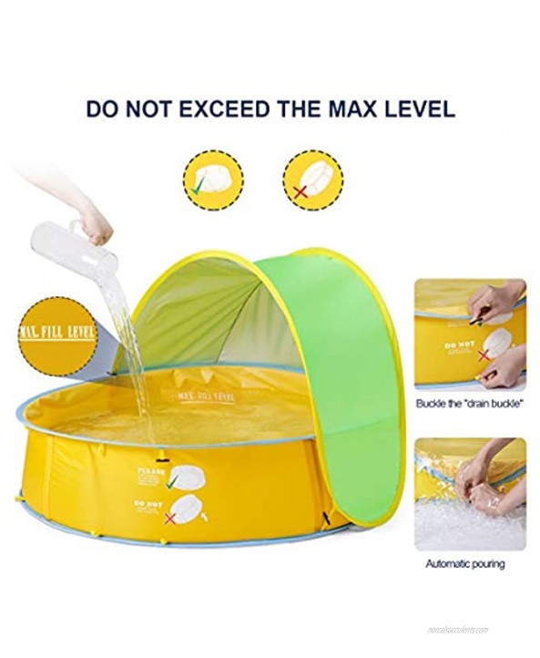 FBSPORT Baby Beach Tent Portable Sun Shelter Baby Pool Tent Kids Ball Pit Tent Paddling Pool 50+ UPF Protection Sun Shade with Basketball Hoop