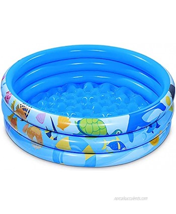iBaseToy Inflatable Kiddie Pool 3 Rings Round Inflatable Swimming Pool for Kids Toddlers Adults Summer Wading Pool Party Games Play Water Baby Padding Pool for Indoor Outdoor Garden Yard Ages 3+