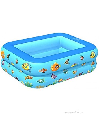 Inflatable Baby Swimming Pool Family Swimming Center Rectangular Durable Friendly PVC Portable Outdoor Indoor Children Basin Bathtub Kids Pool Water Play Ball Pool Pit Rectangular Type