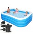 Inflatable Family Swimming Pool for Kids Toddlers Infant Adult Full-Sized Inflatable Kiddie Pool 118" x 72" x 22" Blow Up Rectangular Large Ground Pool for Outdoors Backyard Included Air Pump