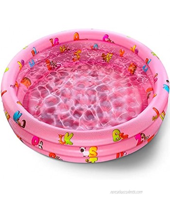 Inflatable Kiddie Pool for Kids Kids Pools for Backyard Swimming Pool for Kids and Toddlers 3 Ring Pools for Inside and Outside Durable Material with Soft Buble Botton Pink