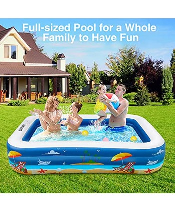 Inflatable Pool 100" X 71" X 22" FUNAVO Full-Sized Swimming Pool for Kids and Family Blow Up Pool for Backyard Adults Babies Toddlers Garden Outdoor Summer Party Lounge Pool