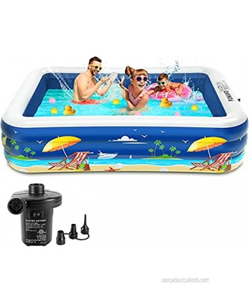 Inflatable Pool 100" X 71" X 22" FUNAVO Full-Sized Swimming Pool for Kids and Family Blow Up Pool for Backyard Adults Babies Toddlers Garden Outdoor Summer Party Lounge Pool