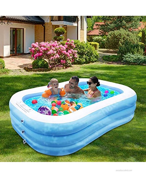 Inflatable Pool for 2 Adults and 3 Kids Sturdy & Thickened Swimming Pool for Backyard Blow Up Pool for Ages 3+ 96 x 56 x 22 Inch