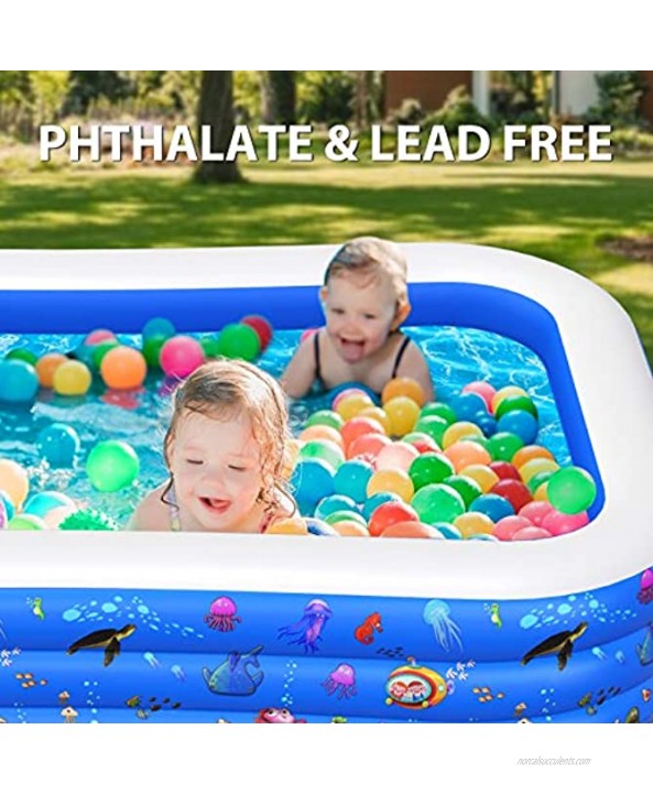 Inflatable Pool for Kids 2021NEW Plastic Kiddie Pool 96X56X22 Swimming Pool for Kids Rectangular Blow up Pools for Kids Kids Pools for Backyard Above Ground Kids Swimming Pool