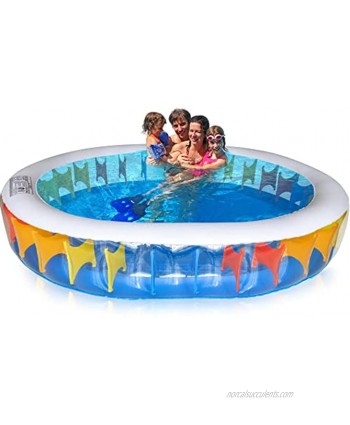 Inflatable Pool Swimming Pool for Adults & Kids Big Kiddie Pool Thicker Wear-Resistant Lounge Pool Easy Set Round Blow up Pool Summer Swim Center for Baby Kids Adult Family 100" x 80" x 20"