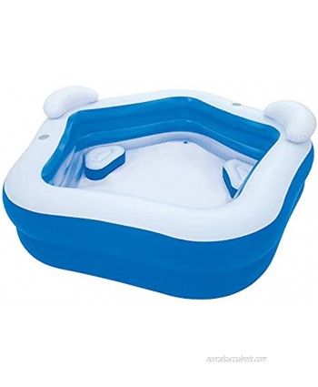 Inflatable Pool with 2 Seats,Headrest Cup Holder Family Paddling Pool Swimming Pool Bath Tub for Kids Toddlers Adults