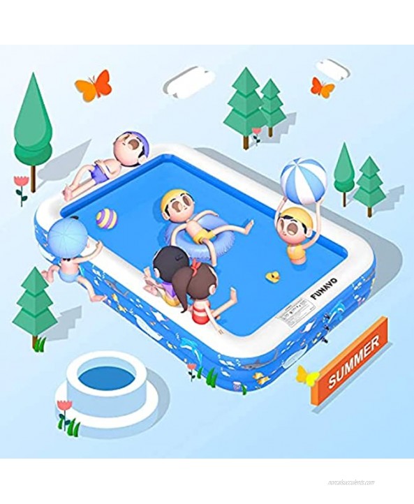 Inflatable Pool,100 X71 X22 Inflatable Swimming Pool FUNAVO Family Swimming Pool for Kids Baby Toddler Adults Blow Up Kiddie Pool for Outdoor Backyard Garden Indoor Lounge