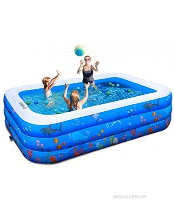 Inflatable Pool,100" X71" X22" Inflatable Swimming Pool FUNAVO Family Swimming Pool for Kids Baby Toddler Adults Blow Up Kiddie Pool for Outdoor Backyard Garden Indoor Lounge