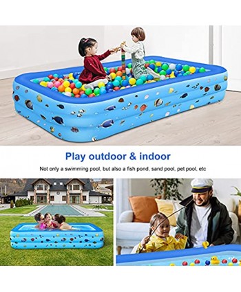 Inflatable Swimming Pool 118" X 69" X 22" Thicken Family Blow Up Lounge Pools for Kids Adults Baby Toddlers Summer Water Party Pool Suitable for Backyard Indoor Garden