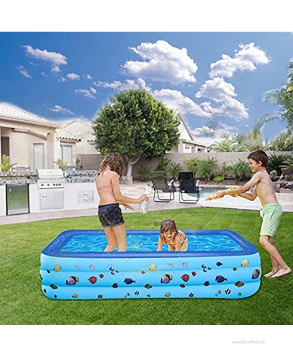 Inflatable Swimming Pool 118 X 69 X 22 Thicken Family Blow Up Lounge Pools for Kids Adults Baby Toddlers Summer Water Party Pool Suitable for Backyard Indoor Garden