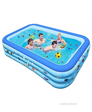 Inflatable Swimming Pool 118" X 69" X 22" Thicken Family Blow Up Lounge Pools for Kids Adults Baby Toddlers Summer Water Party Pool Suitable for Backyard Indoor Garden