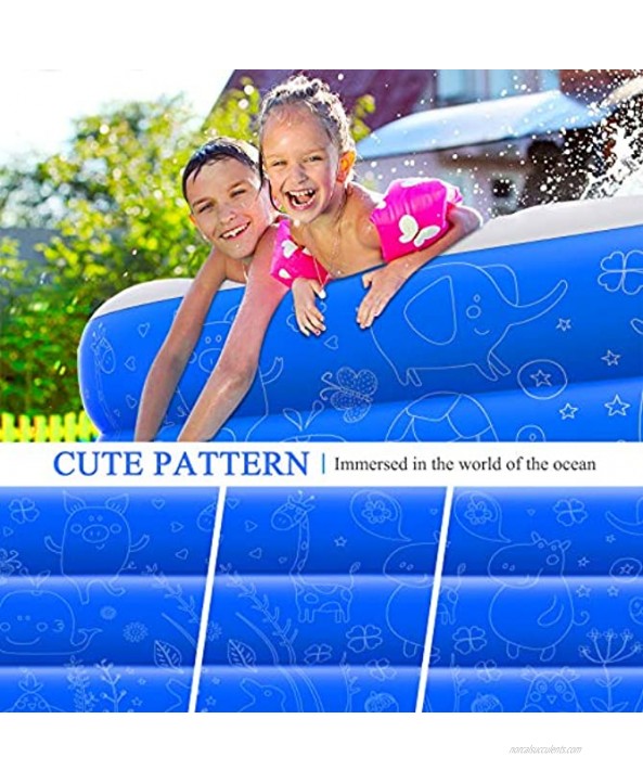 Inflatable Swimming Pool Family Lounge Pool Blow Up Pools for Kiddie Kids Adults 120 X 72 X 22 Full-Sized Swimming Pool for Garden Backyard Outdoor Summer Water Party