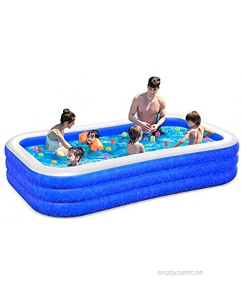 Inflatable Swimming Pool Family Lounge Pool Blow Up Pools for Kiddie Kids Adults 120" X 72" X 22" Full-Sized Swimming Pool for Garden Backyard Outdoor Summer Water Party