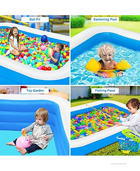 Inflatable Swimming Pool Family Lounge Pool,Full-Sized Inflatable Kiddie Pool for Kids Adult,Baby,Blow Up Kiddie Pool for Age 3+,Outdoor,Garden Backyard,Summer Water Party