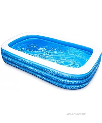 Inflatable Swimming Pool Hesung 118" X 69" X 21" Full-Sized Family Kiddie Blow up Pool for Kids Adults Baby Children Thick Wear-Resistant Big Above Ground Garden Backyard Water Party for Age 3+