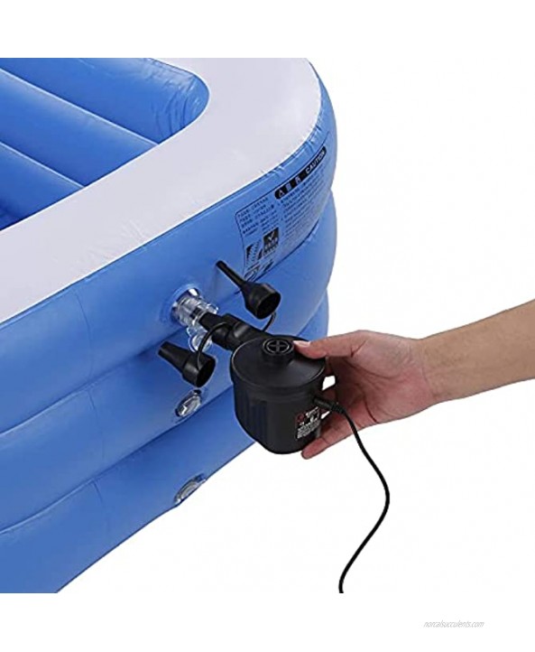 Inflatable Swimming Pool with Air Pump for Children and Kids Age 3-8 Rectangular 50x33x16 Inches Above Ground for Indoor or Backyard