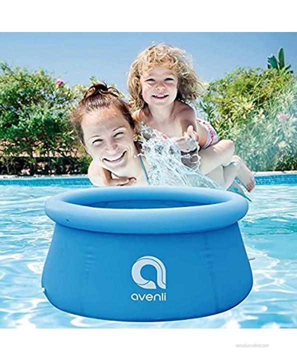 Inflatable Top Ring Swimming Pools for Adults Outdoor Easy to Set Kids Kiddie Pool ± 6 ft X 29 in Blue