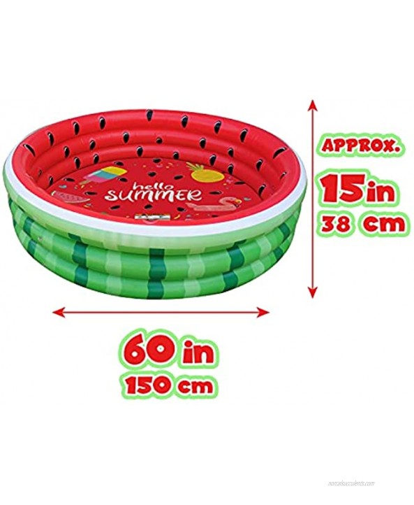 Inflatable Watermelon Swimming Pool 60 inch Family Pit Ball Pool Float Paddling Pool Summer Fun Indoor & Outdoor